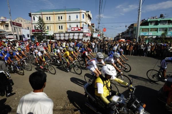 Riders passed through one of the suburbs of Bukittinggi
