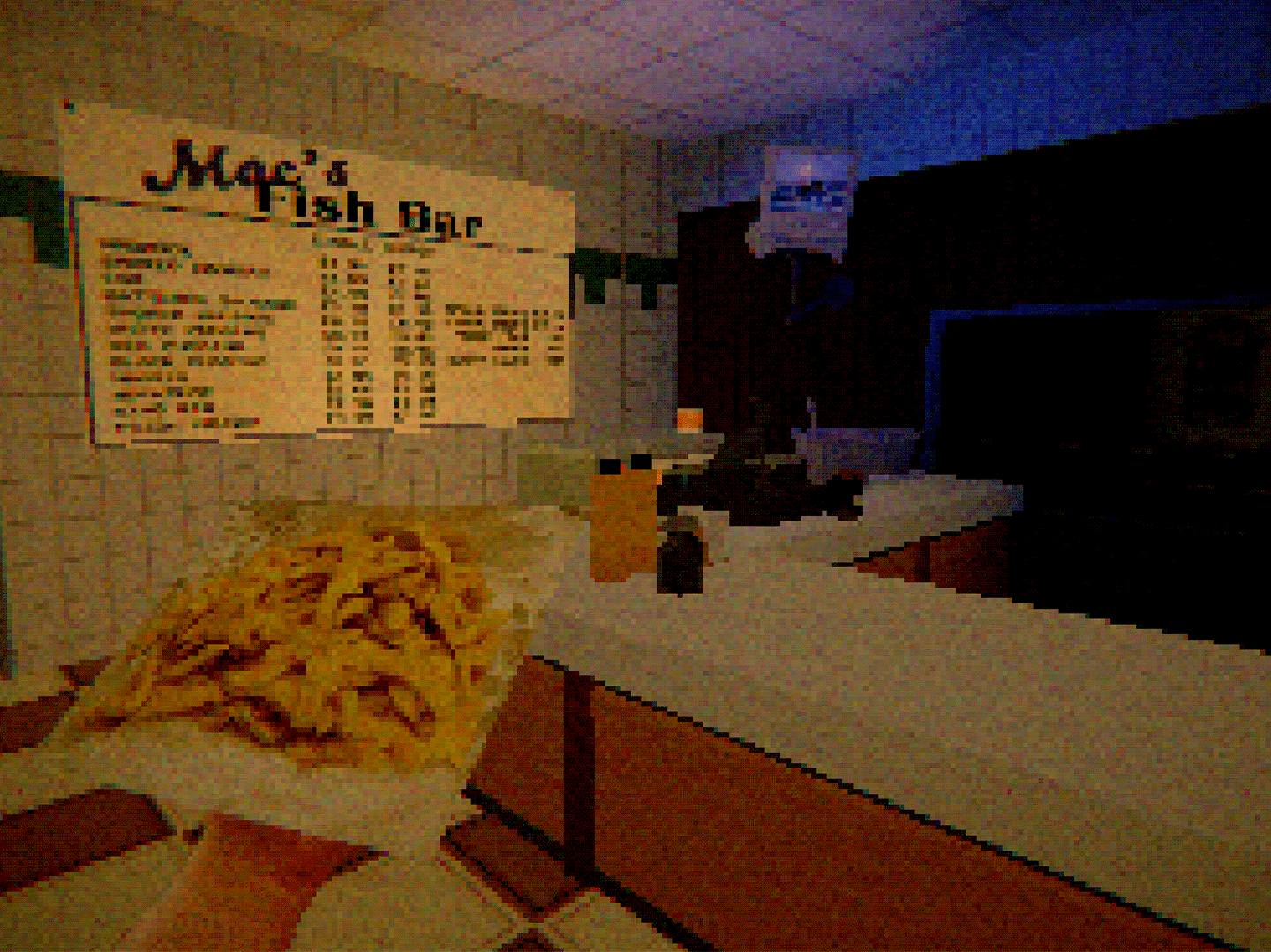 A PS1 retro looking game set in a Highland diner