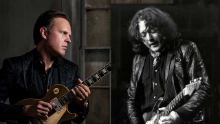 Joe Bonamassa studio portrait and Rory Gallagher onstage