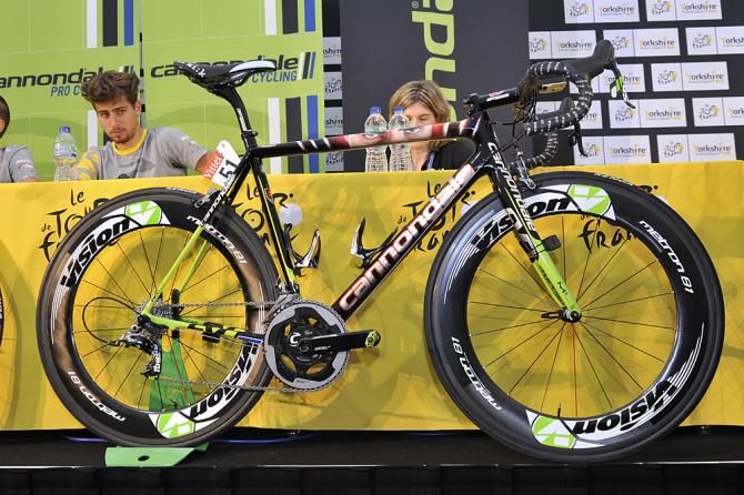 Peter Sagan's Cannondale is sporting a custom paint job of the Wolverine