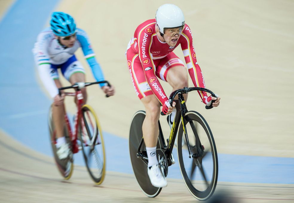 Lasse Hansen of Denmark competes during the Men's omnium