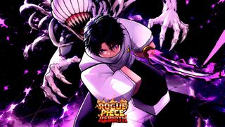 Key art for Rogue Piece Rebirth codes showing a character from the game in an action pose