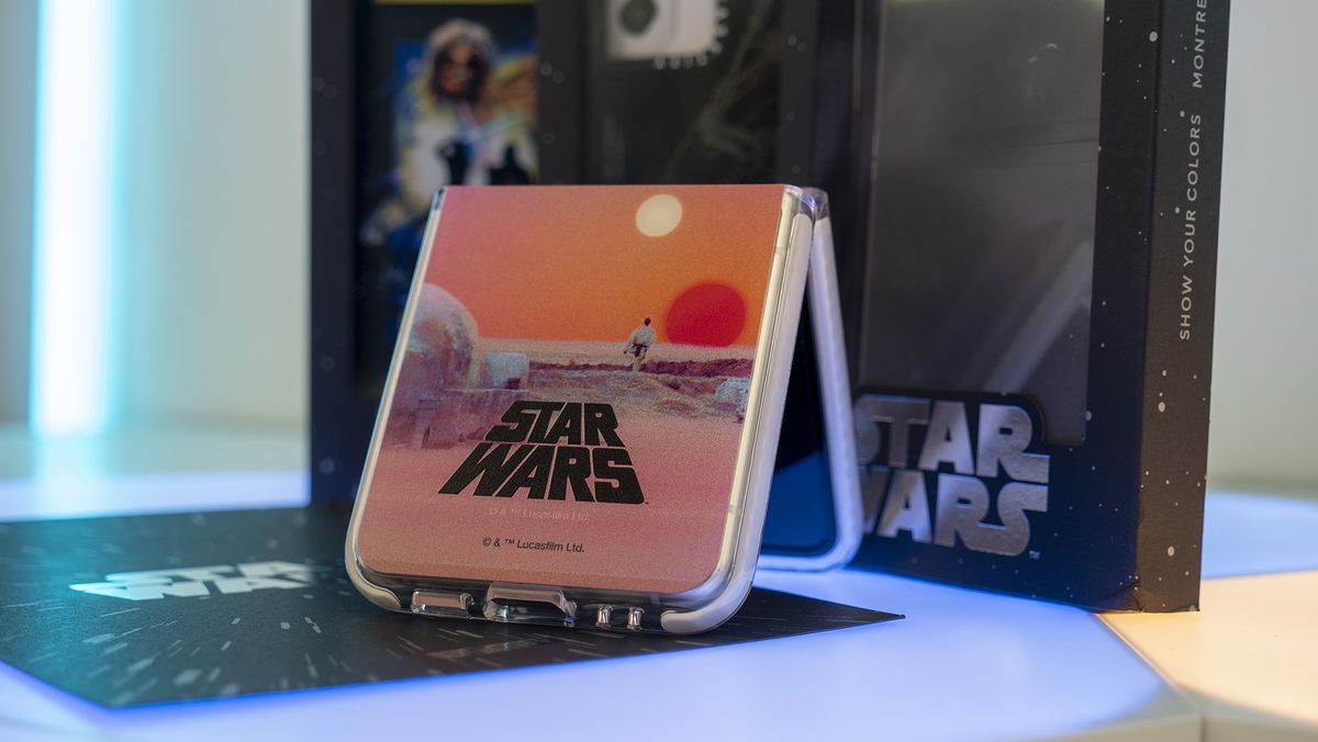 CASETiFY Binary Sunset case on the Samsung Galaxy Z Flip 3