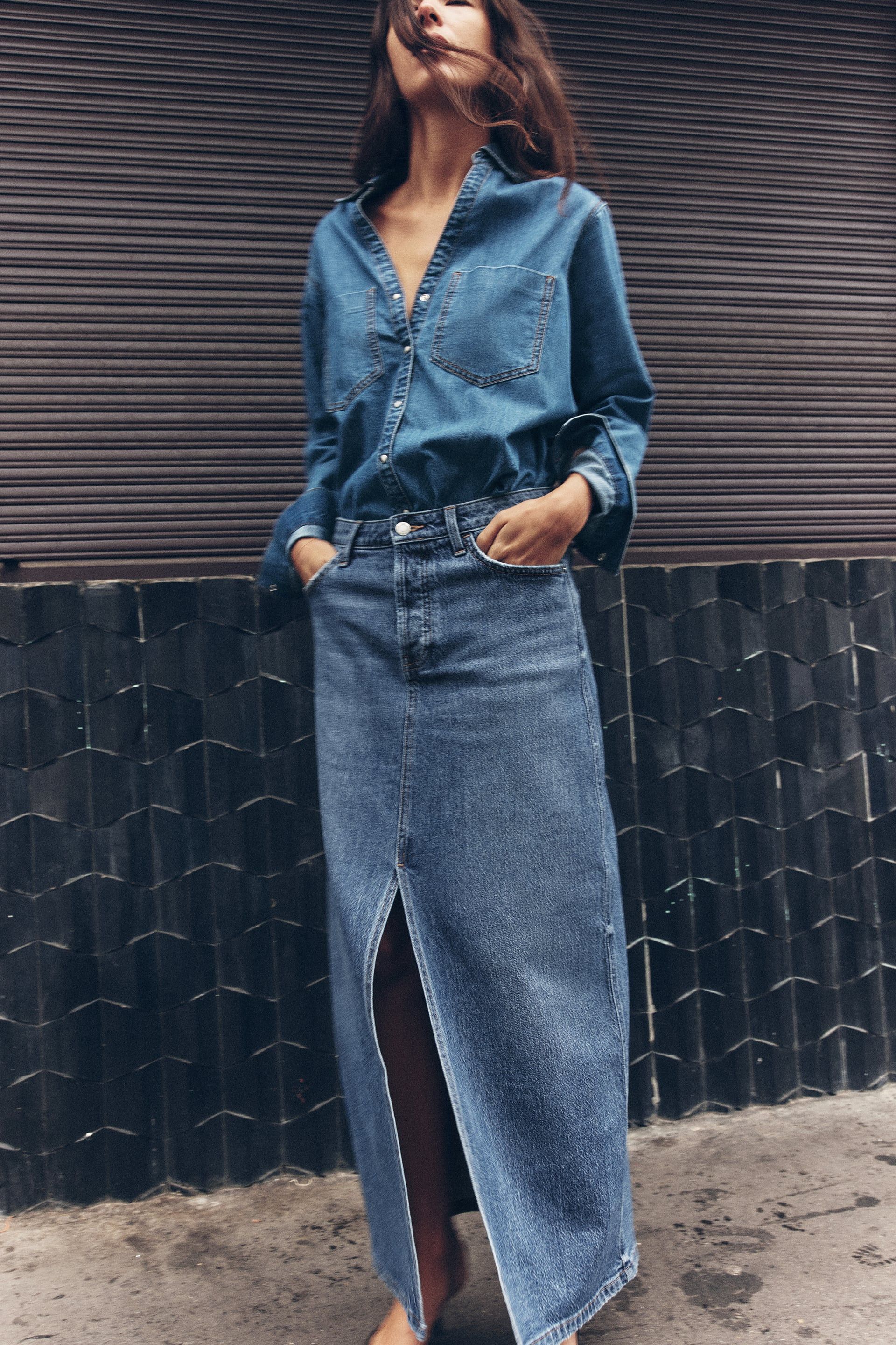Z1975 Denim Midi Skirt