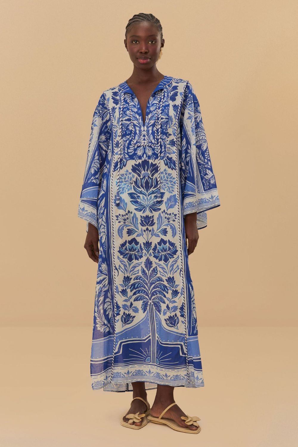 Farm Rio off-white delicate tapestry maxi cover up