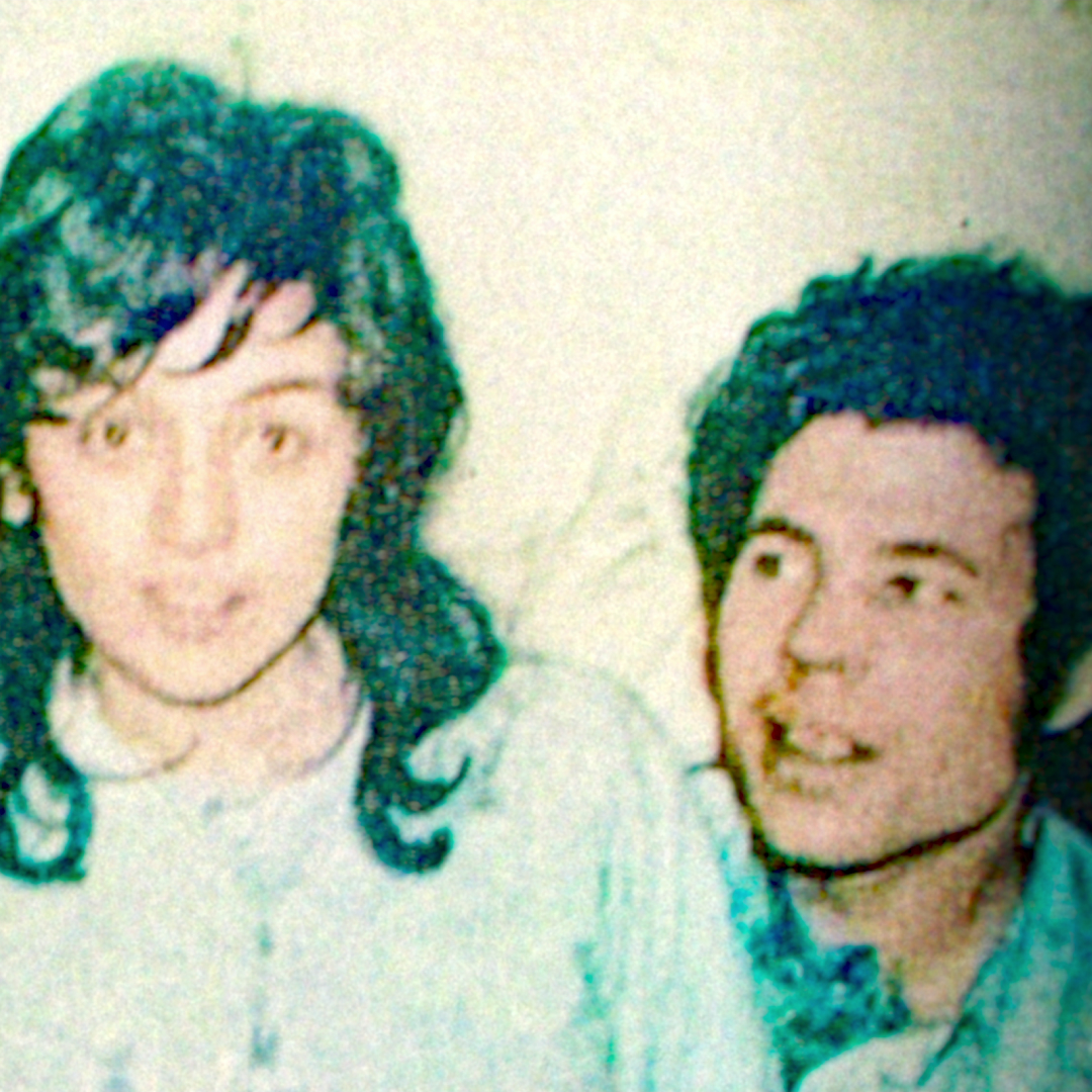 an old photo of rose and fred west sitting together on a couch from the documentary Fred and Rose West: A British Horror Story