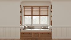 An example of the best blinds - Venetian blinds over a read nook