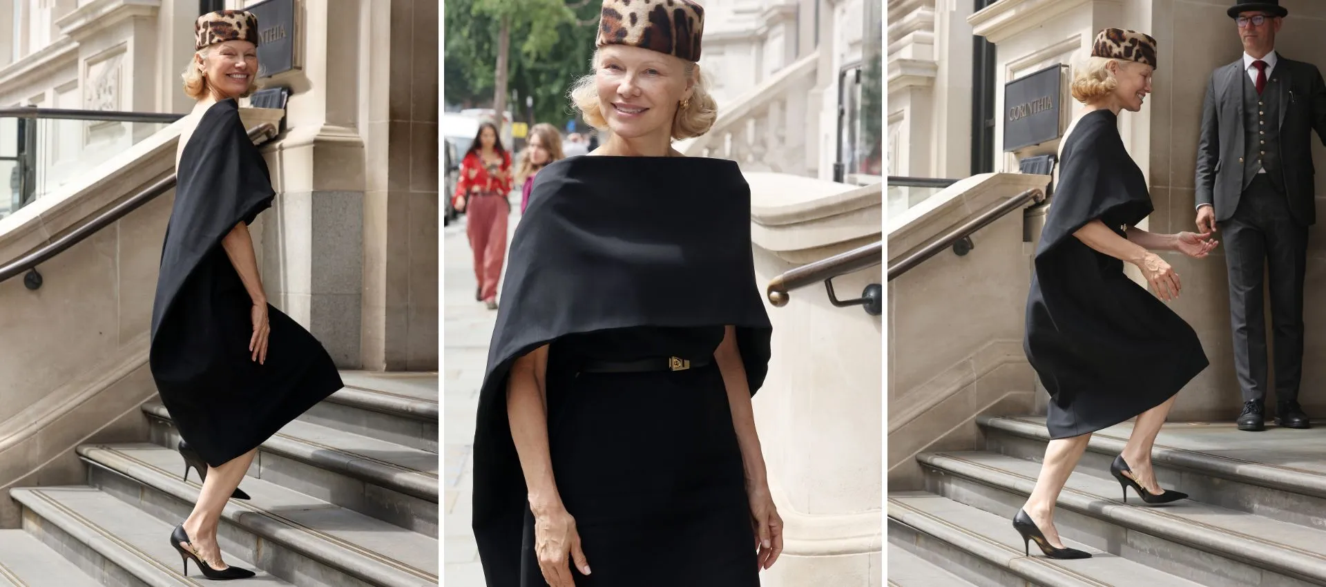 Pamela Anderson’s Leopard Pillbox Hat Is the Unexpected Accessory of the Season