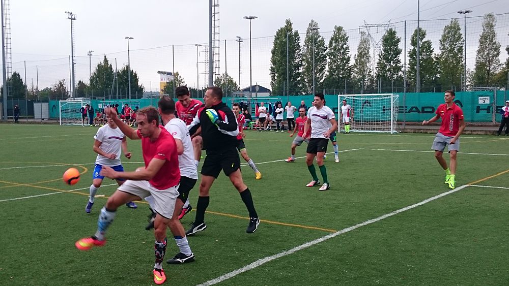 Katusha host their annual team-staff soccer match in Peschiera del Garda, Italy