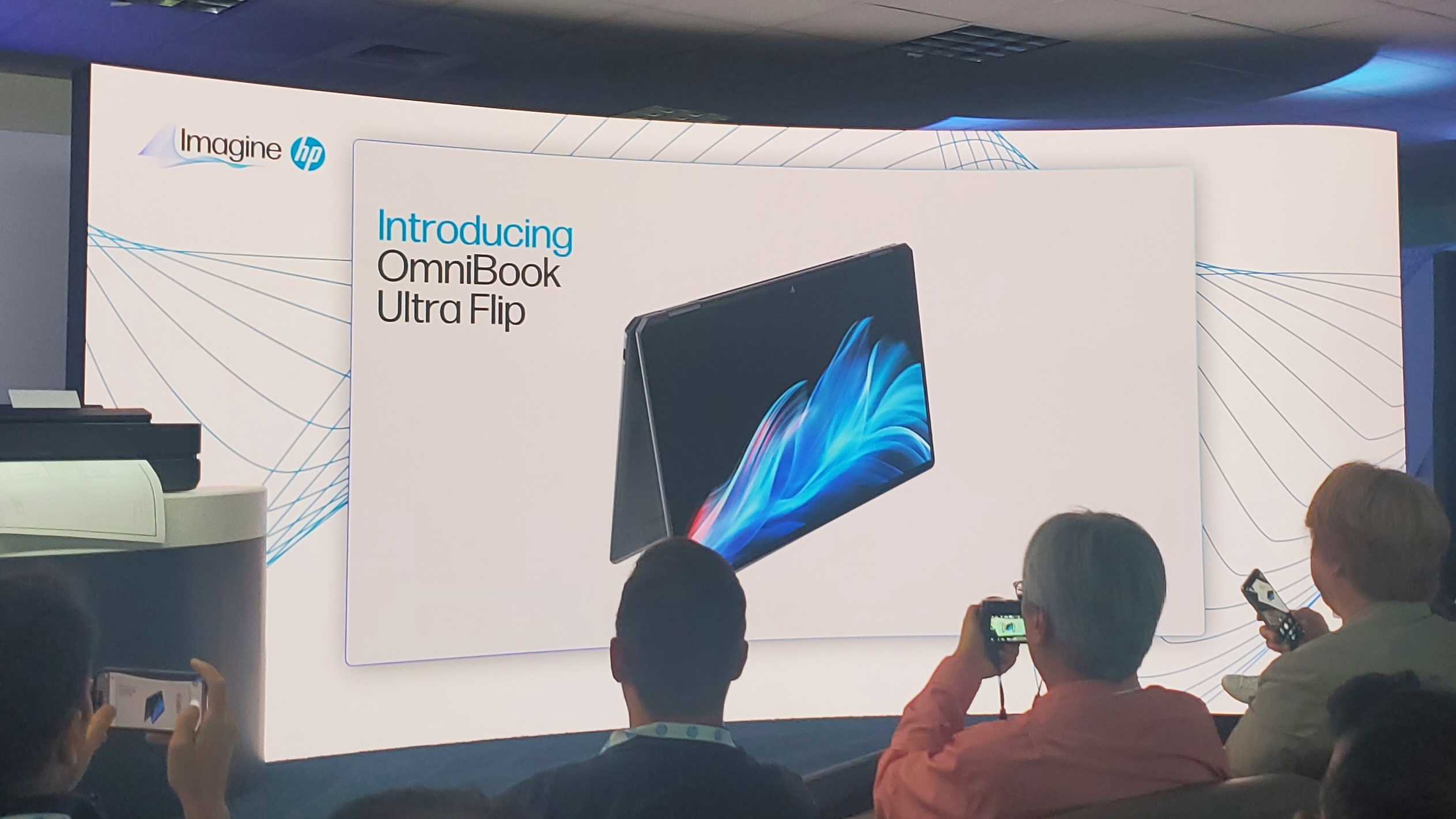 Omnibook flip laptop presentation at HP Imagine 2024