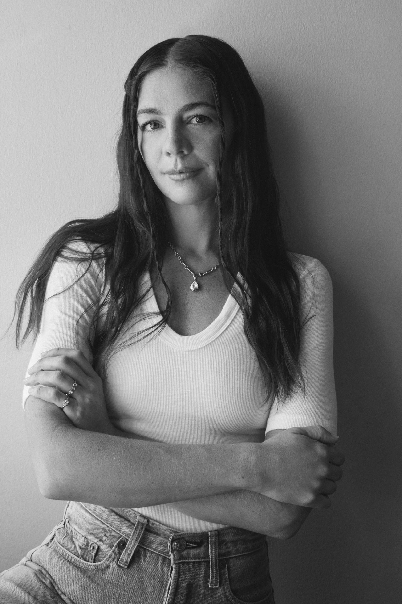 campaign photos of Molly Dickson's jewelry collaboration with Aurate for Fall 2026