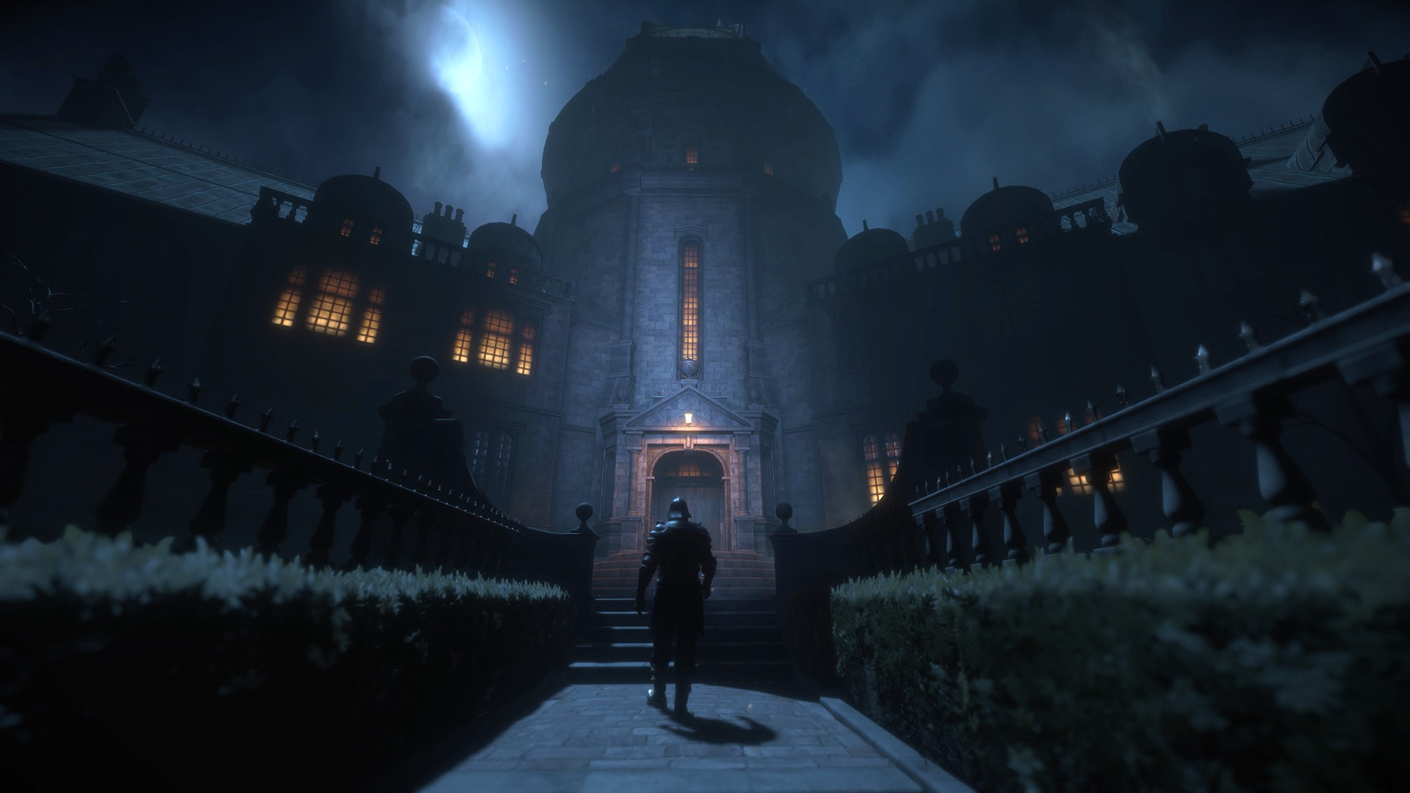 A screenshot of Thief VR on Meta Quest 3 showing you sneaking up behind a guard