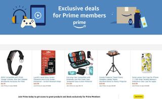 Screenshot of the Amazon Prime member deals page