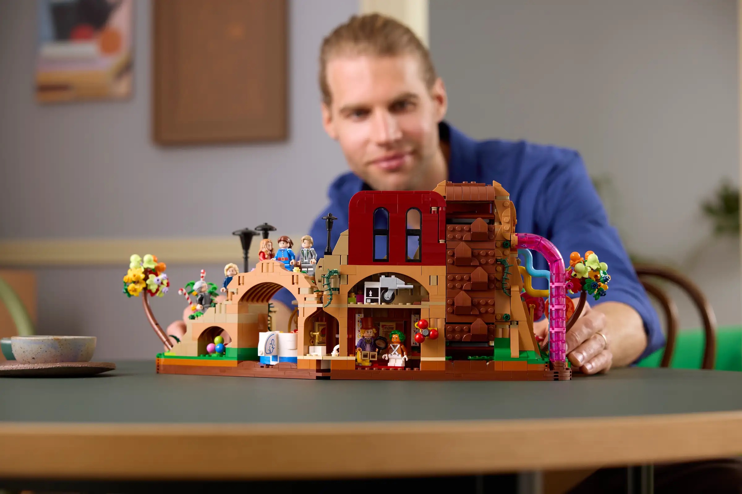 Willy Wonka and the Chocolate Factory LEGO set from multiple angles