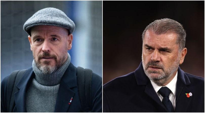 Tottenham Hotspur manager Ange Postecoglou and Manchester United boss Erik ten Hag