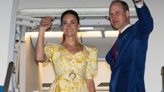 Prince William, Duke of Cambridge and Catherine, Duchess of Cambridge attend a departure ceremony