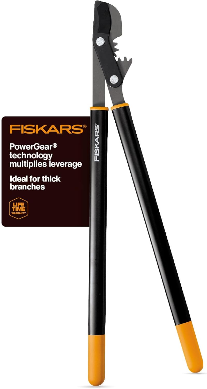 Fiskars 32-Inch Powergear Loppers for Tree Trimming, Heavy-Duty, Sharp Bypass Steel Blade Tree Branch Cutter Up to 2-Inch Diameter Cut Capacity, Hand Loppers