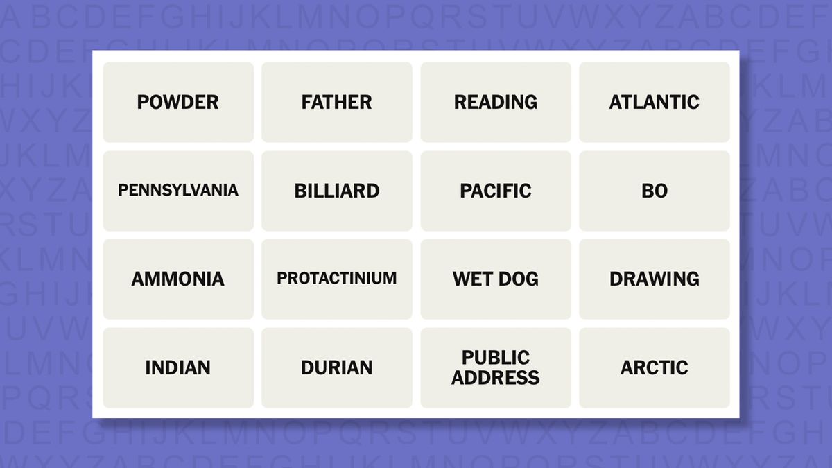 NYT Connections hints for game 1083 on a purple background