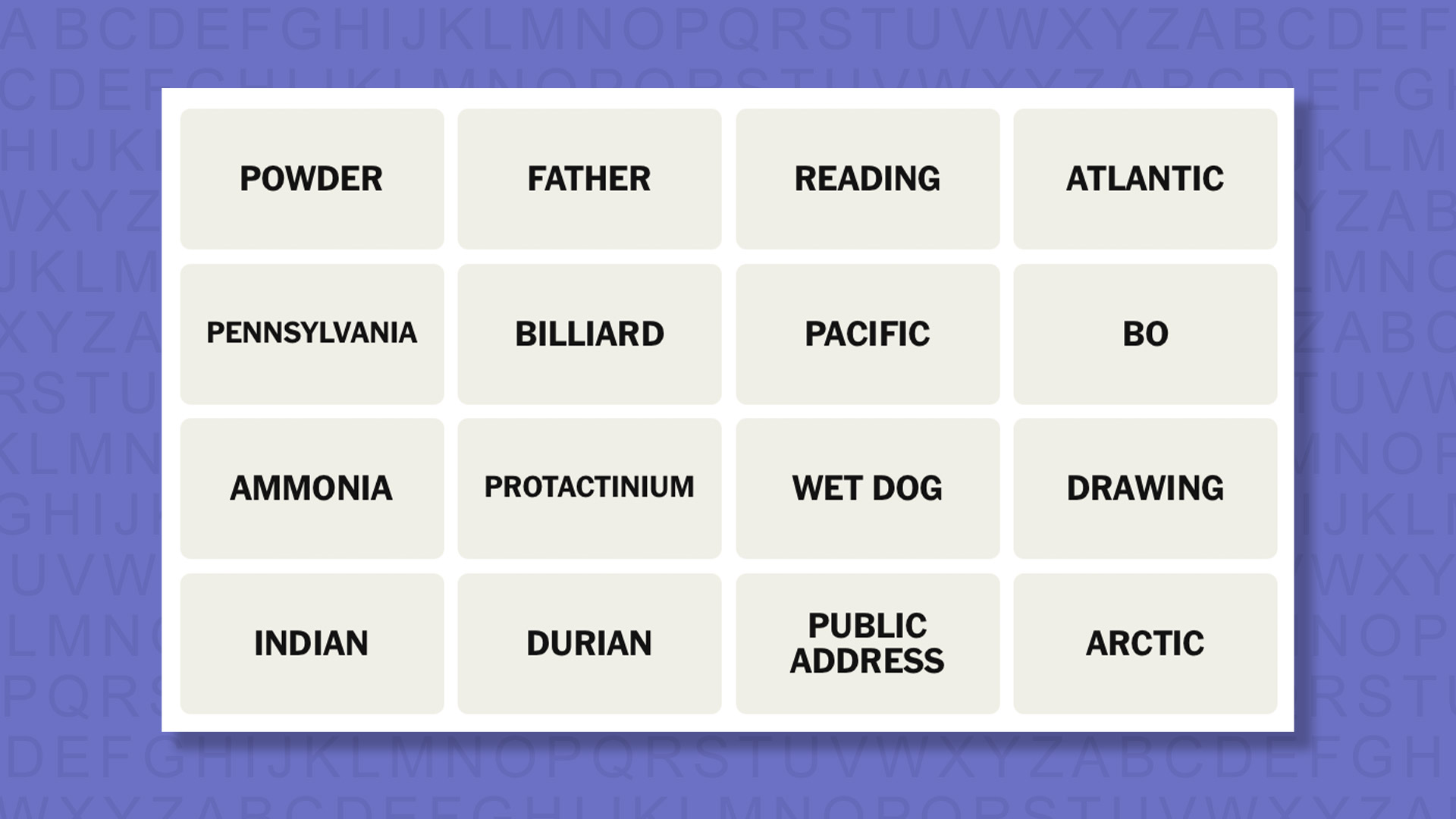 NYT Connections hints for game 1083 on a purple background