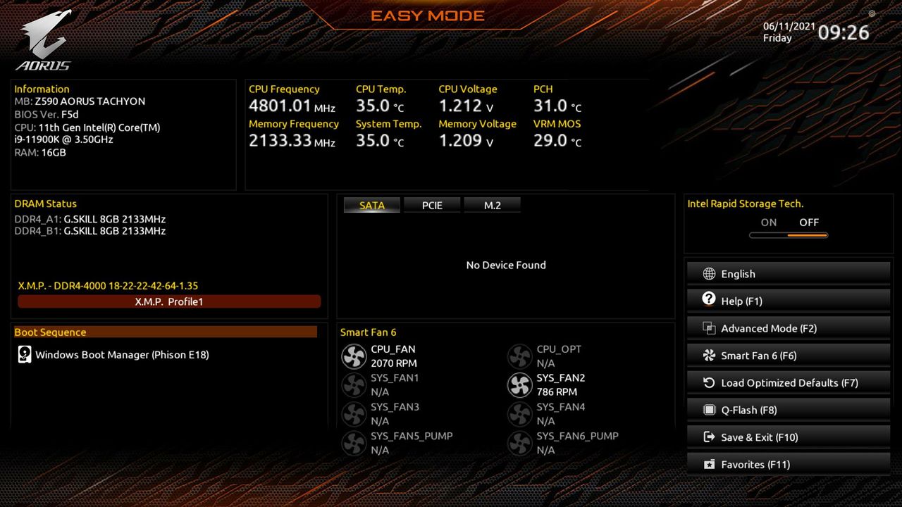 Gigabyte Z590 Aorus Tachyon