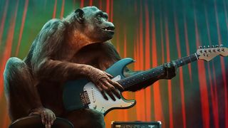 Monkey playing guitar