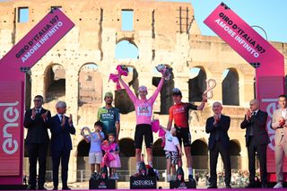 The final podium at the Giro d'Italia 2024