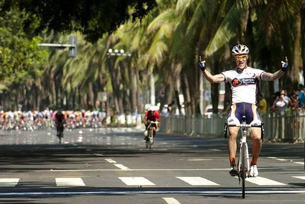 What a ride: He was away in breaks for over 100 kilometres and rode solo for the final 35. A gutsy and extremely strong ride from Deon Locke (Champion Systems) to win stage four into Haikou.