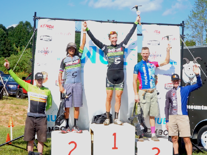 The Men's podium