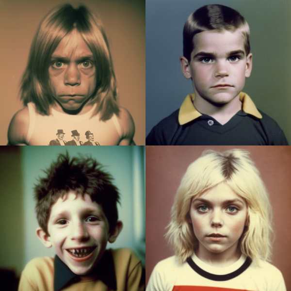 Iggy Pop, Henry Rollins, Shane MacGowan and Debbie Harry as pre-schoolers