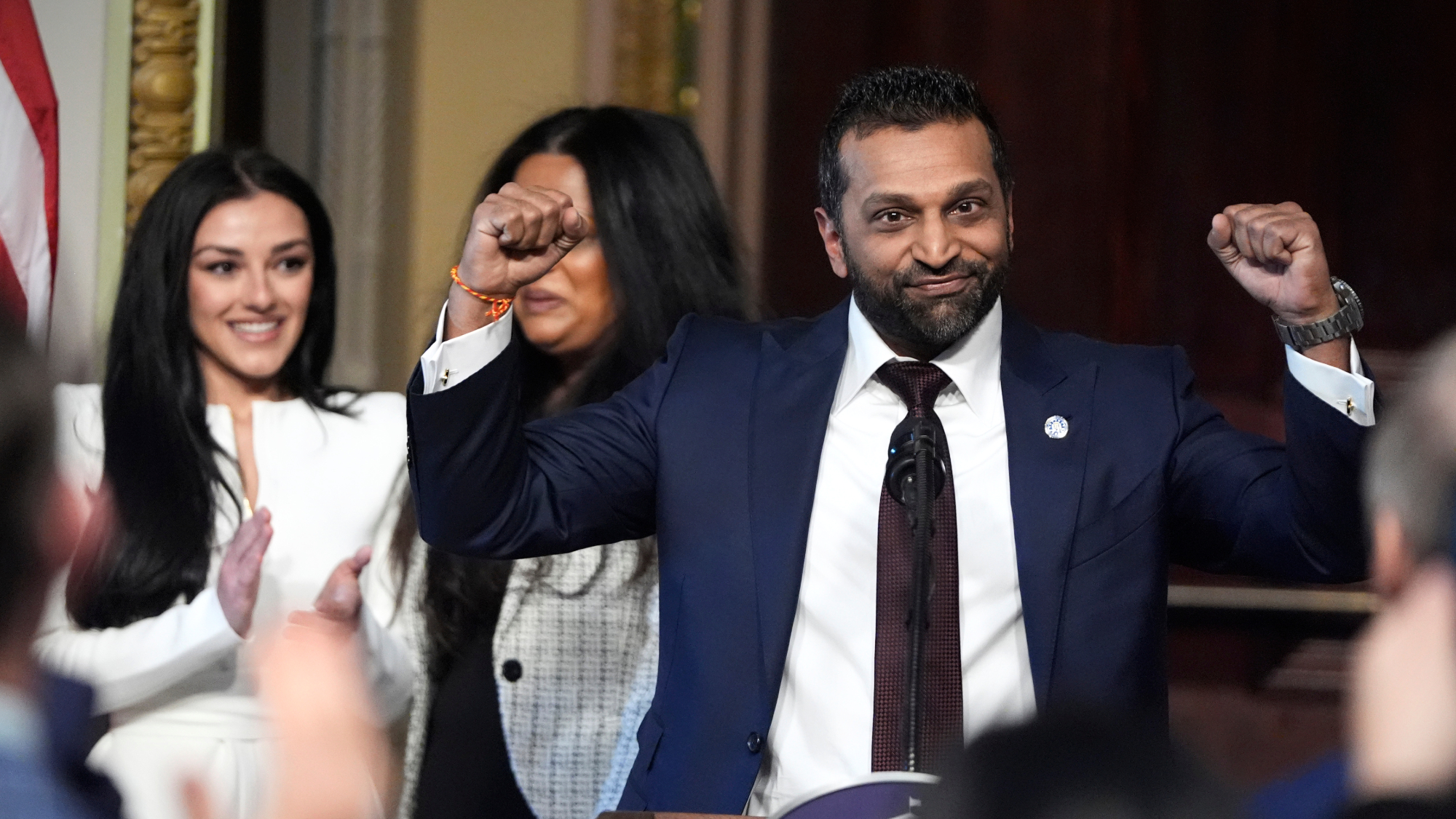 Kash Patel sworn in as FBI director with girlfriend Alexis Wilkins