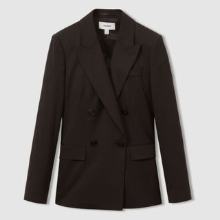 Evelyn Wool Blend Double Breasted Suit Blazer