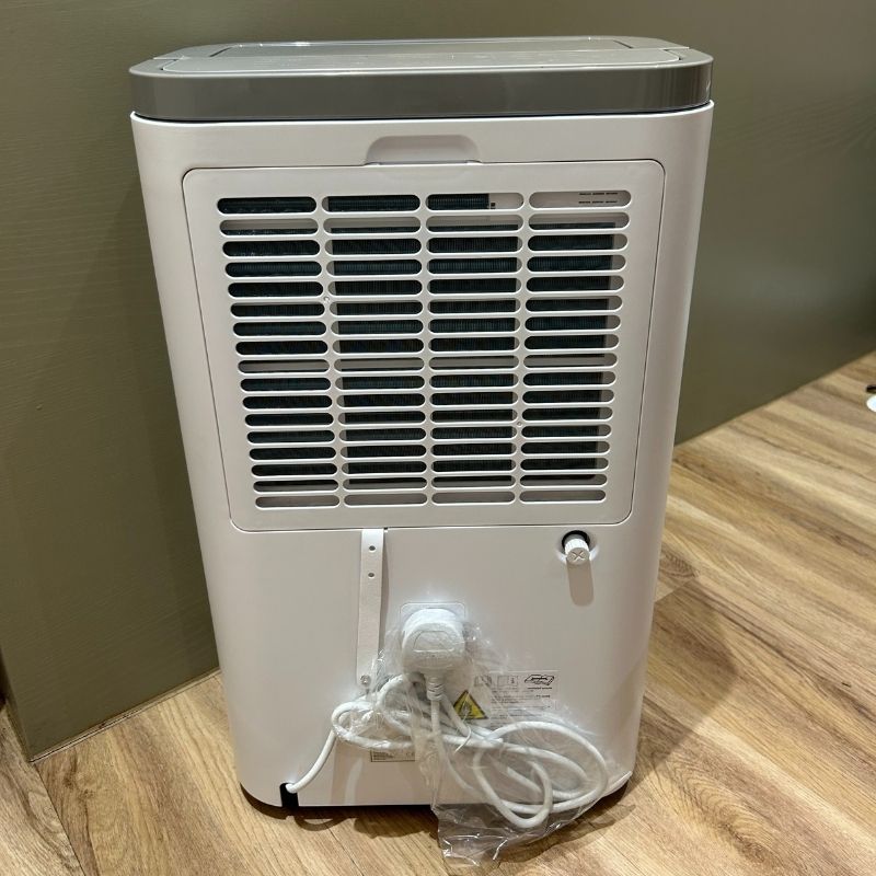 ElectricQ dehumidifier back of unit with cable storage