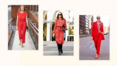street style of red outfits - discussing can you wear red to a wedding