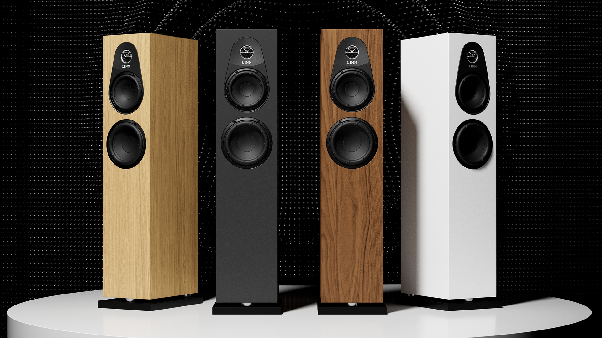 Linn 150 floorstanding speaker in four finishes