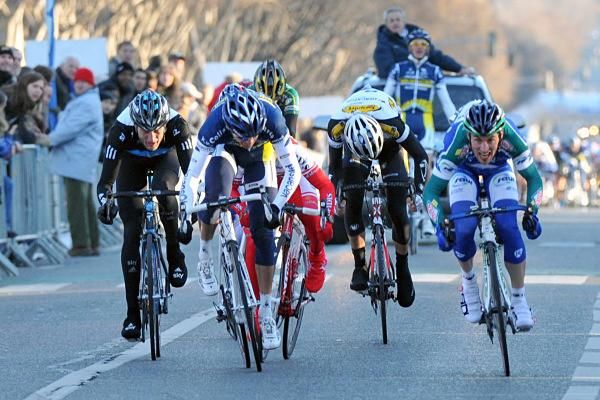 Hoogerland sprinted early, but Hivert had enough power to outlast him.