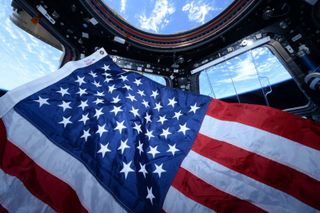 American Flag on the International Space Station