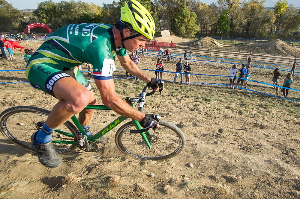 Jonathan Page (Page | Fuji) rounding the bumpy off camber turn on a descent.