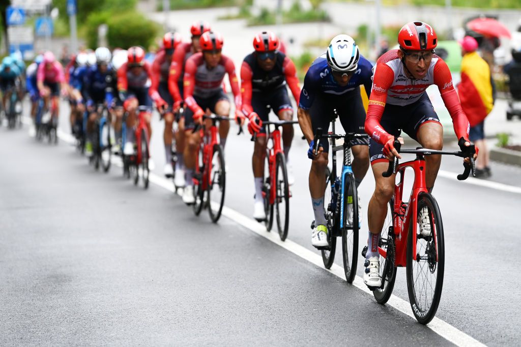 TORTONA ITALY MAY 17 Bauke Mollema of The Netherlands and Team Trek Segafredo leads the peloton during the 106th Giro dItalia 2023 Stage 11 a 219km stage from Camaiore to Tortona UCIWT on May 17 2023 in Tortona Italy Photo by Tim de WaeleGetty Images