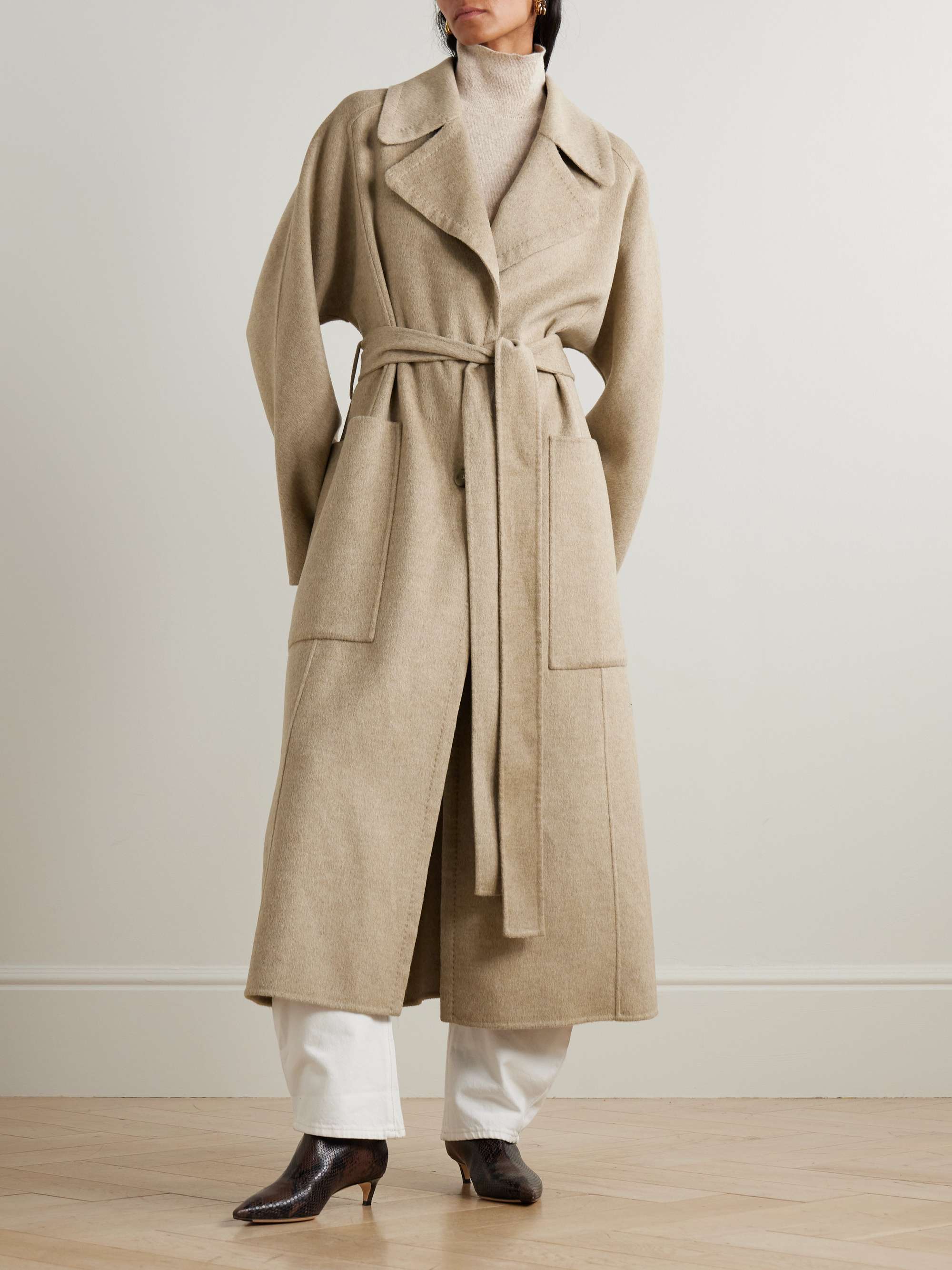 Spencer Belted Wool and Cashmere-Blend Trench Coat