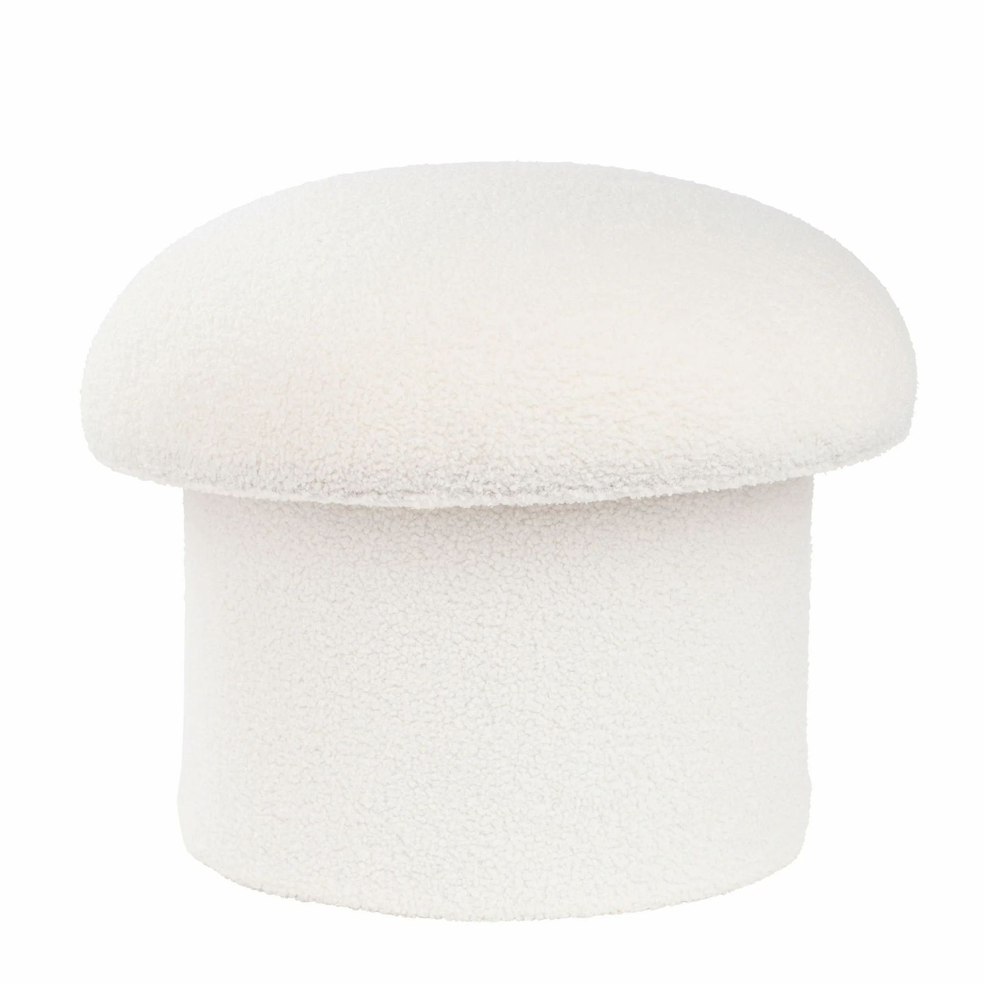 Mainstays Boucle Mushroom Upholstered Storage Ottoman, Cream