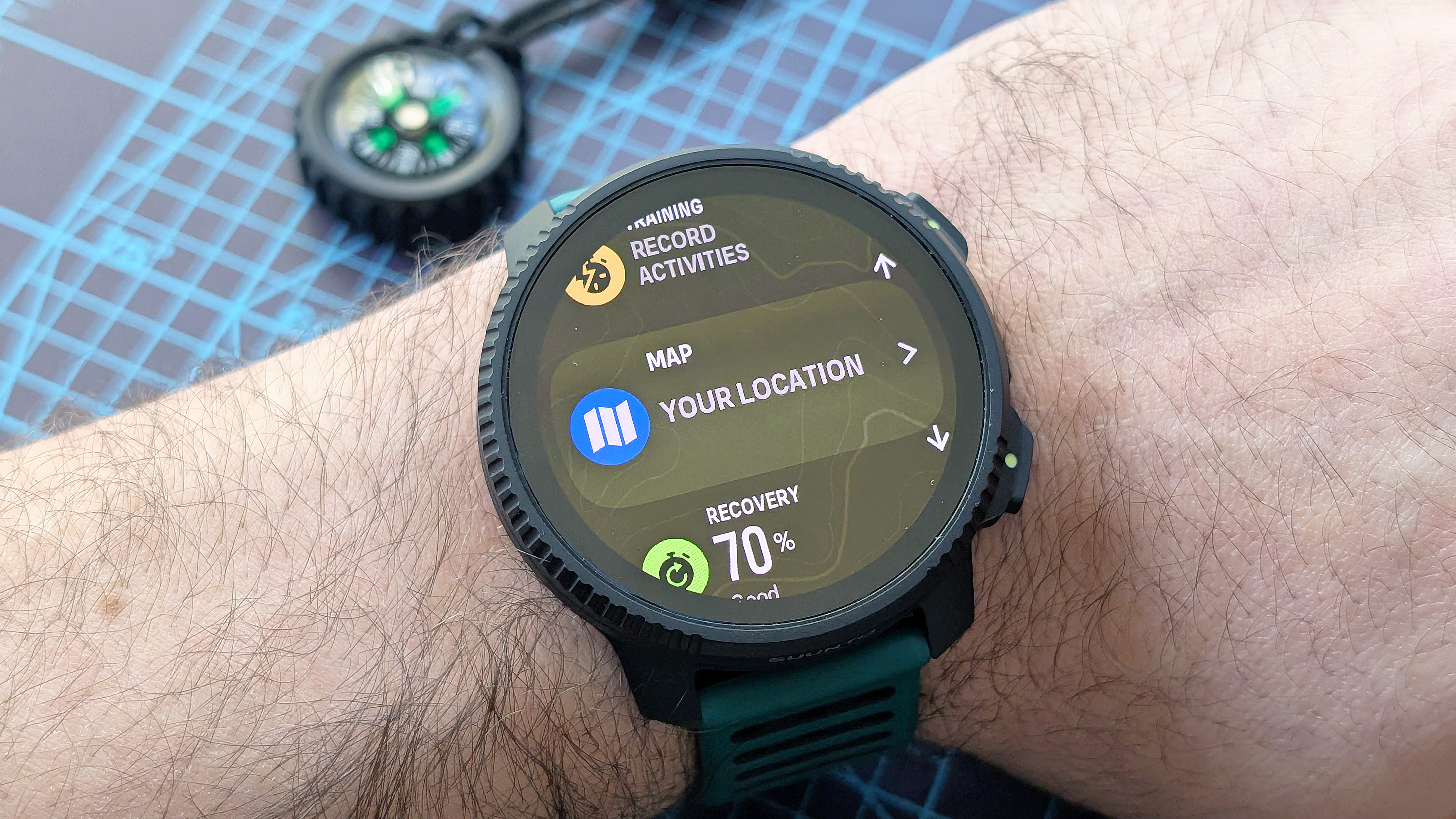 Close-up of the rugged Suunto Vertical 2 smartwatch