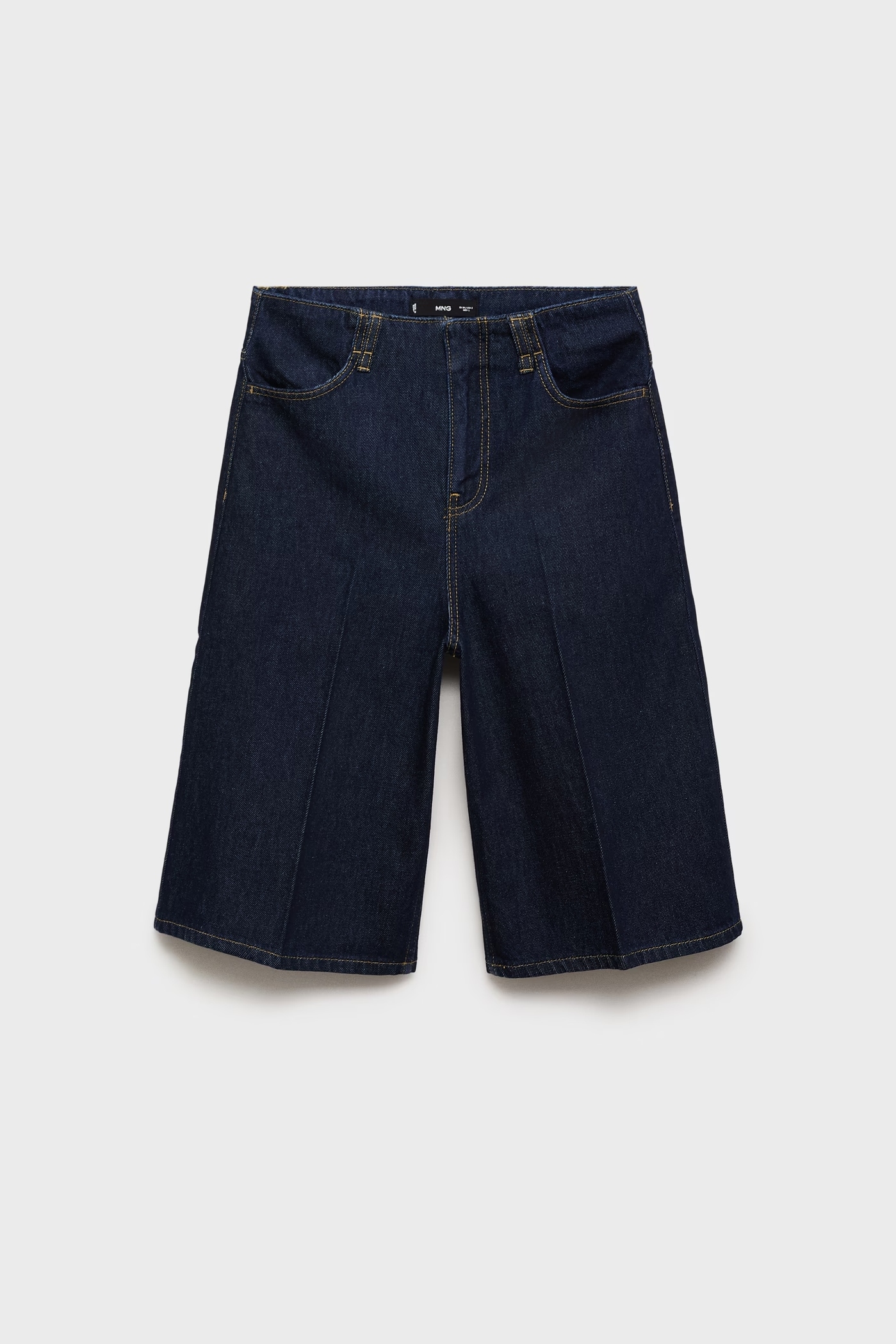 Mango, Mid-Rise Denim Bermuda Jorts 