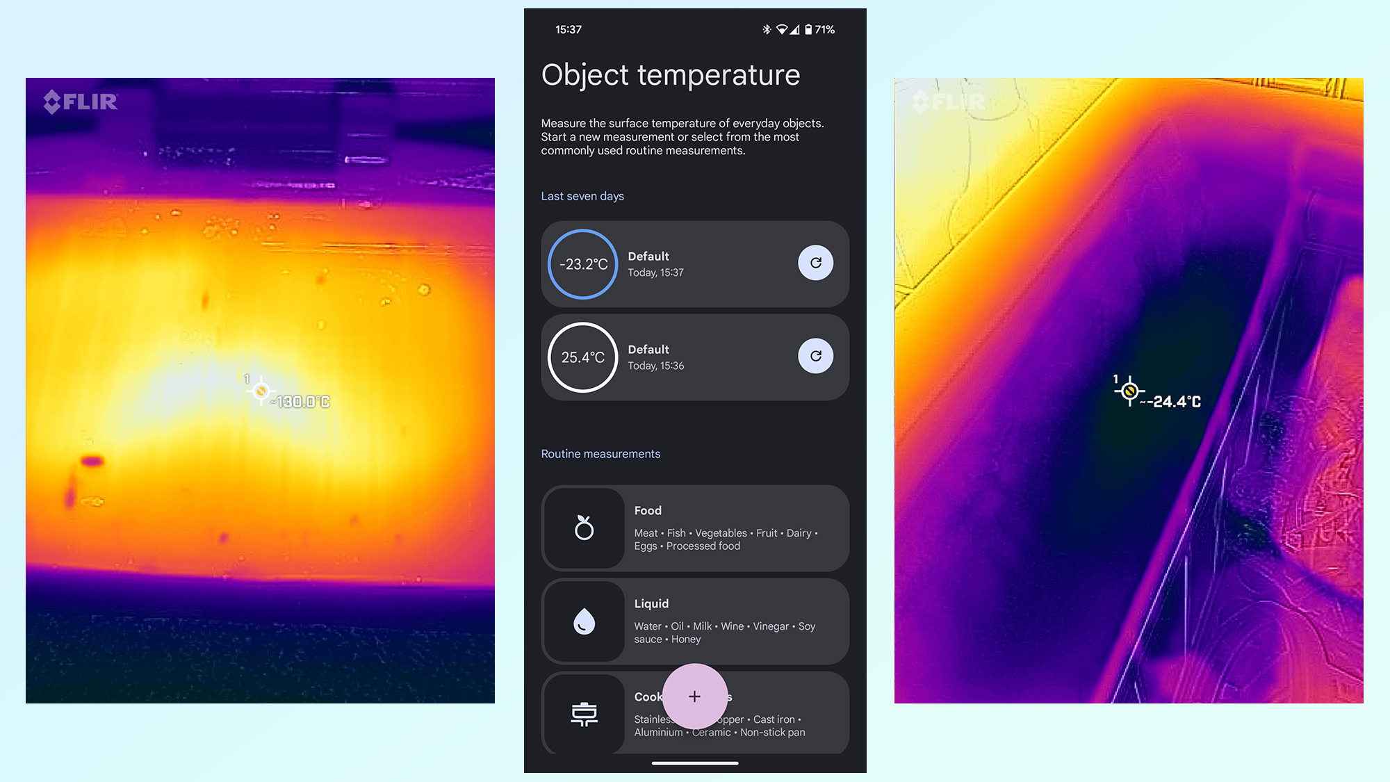 google pixel 9 pro temperature app vs flir thermal camera