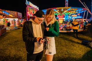 Low light fairground portrait photography