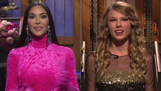 Kim Kardashian and Taylor Swift photos from their hosting nights on Saturday Night Live.
