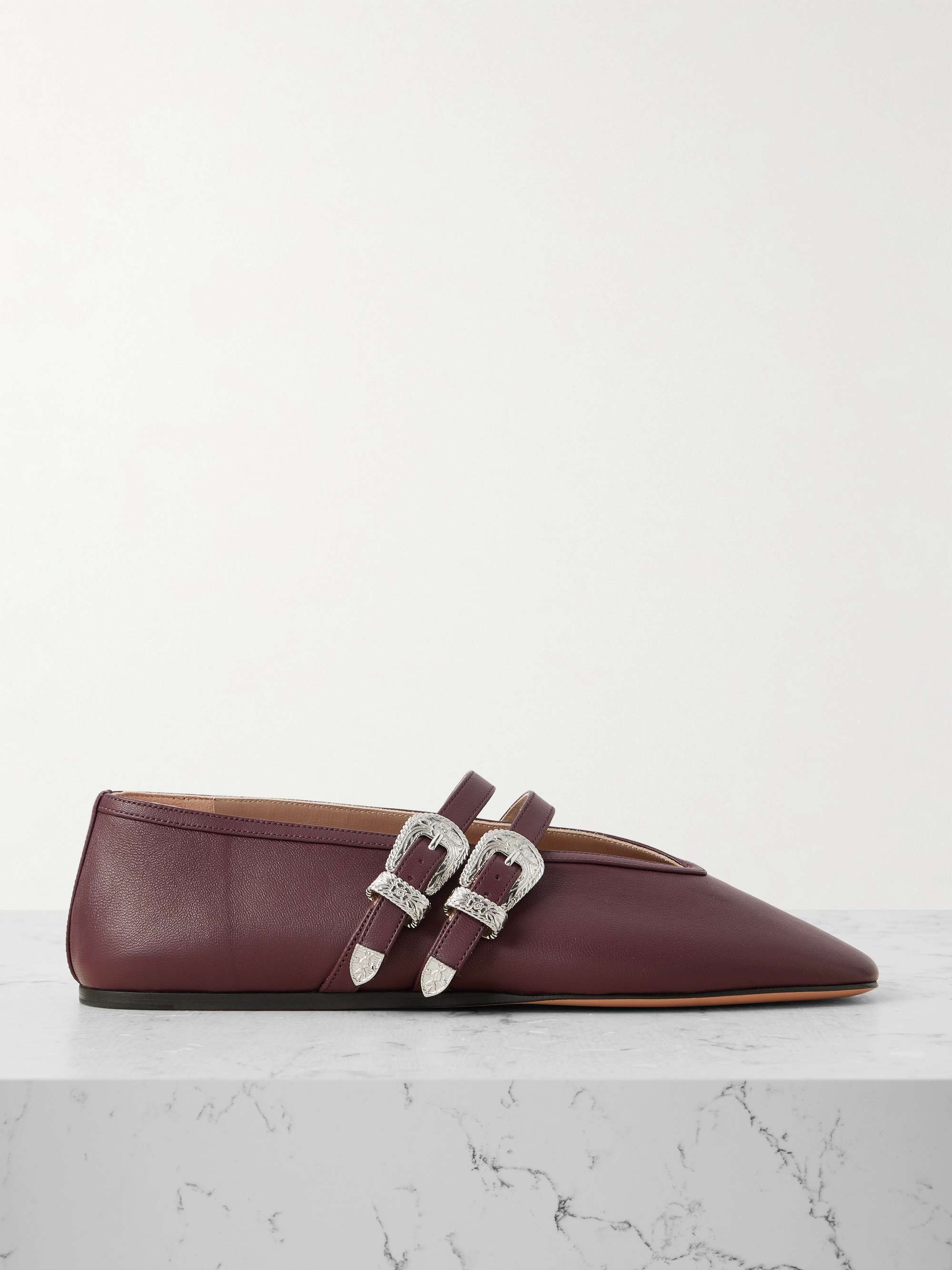 Claudia Leather Mary-Jane Ballet Flats
