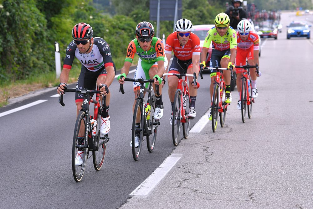 Marco Marcato (UAE Team Emirates) leads the breakaway