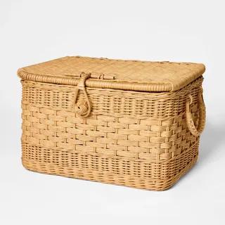 Medium Lidded Rattan Basket - Threshold™ Designed With Studio Mcgee