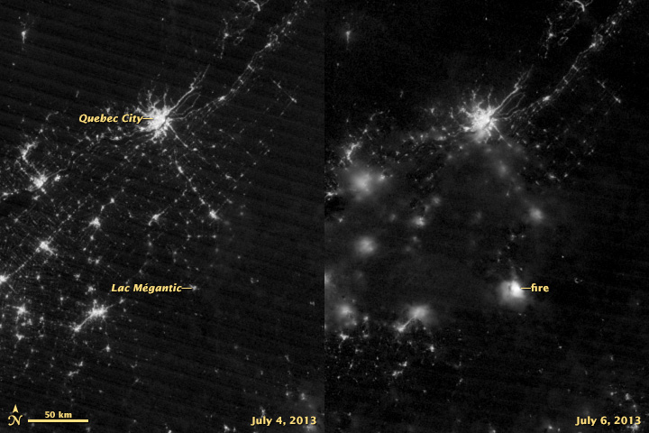 Train Derailment Seen From Suomi NPP Satellite