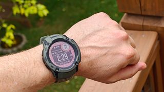 Wearing the Garmin Instinct 2X Solar outdoors in the sun